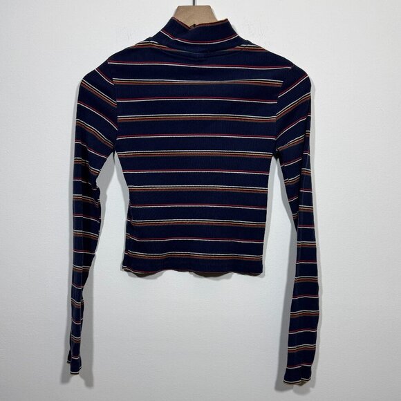 Urban Outfitters Tops - Urban Outfitters Women's Blue Multi Color Striped Mock Neck Top Shirt Size M